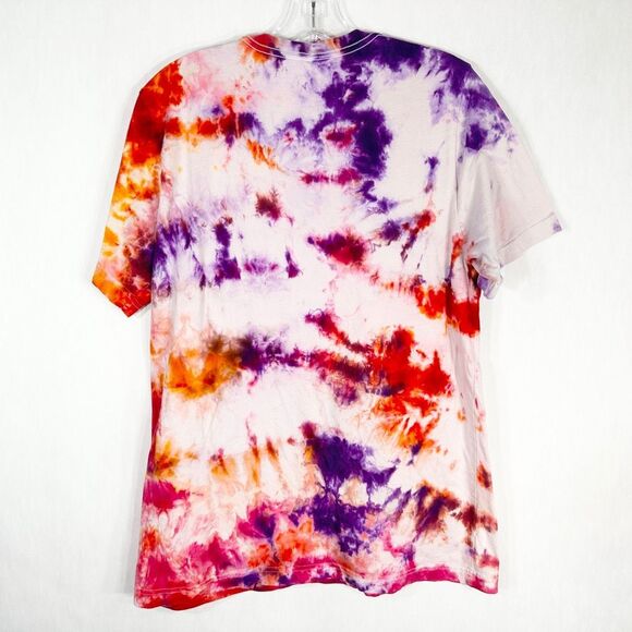 Meet Me at the Pumpkin Patch Large Tee Tie Dye Handmade Purple Orange 1317 - Picture 2 of 12